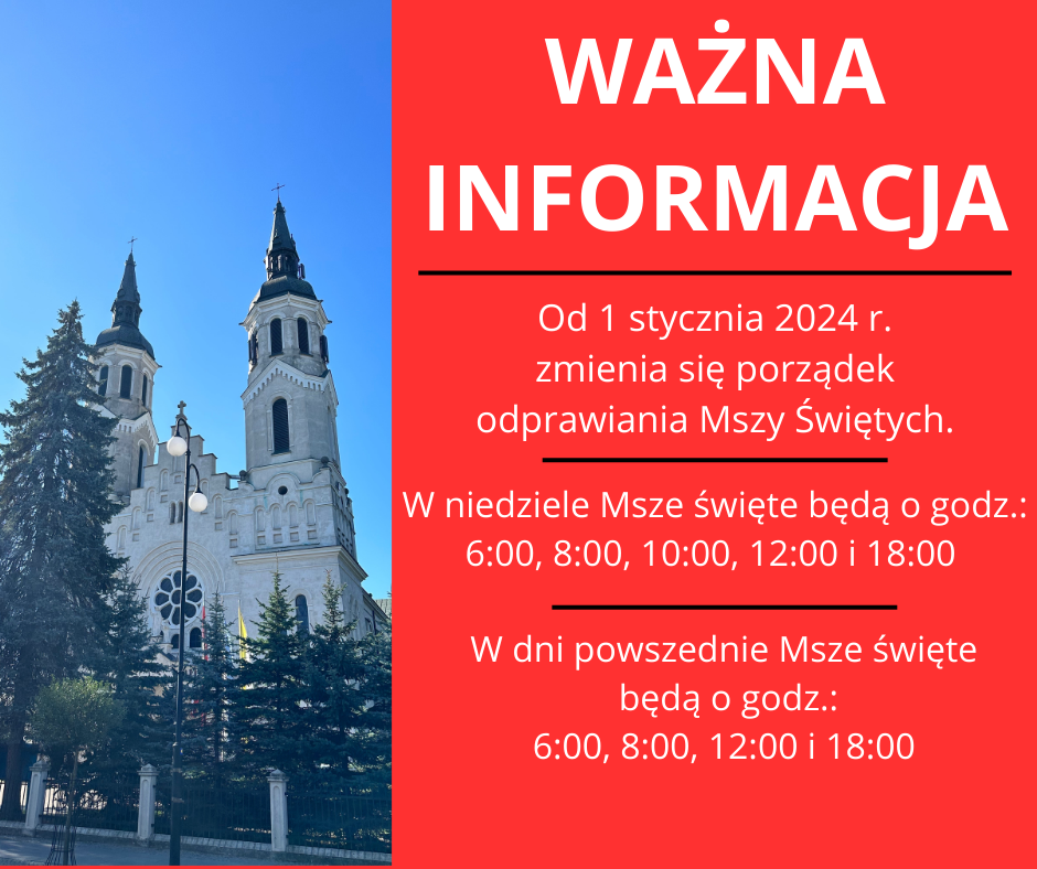  Zmiana porządku odprawiania Mszy od 1 stycznia 2024r.