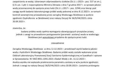 Woda warunkowo przydatna do spożycia